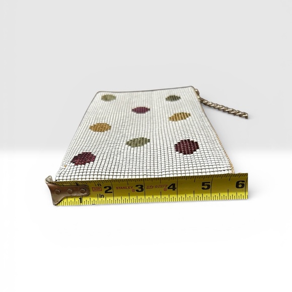 Malini M. Vintage White Metal Mesh Polka Dot Shoulder Bag w Matching glass case - Picture 12 of 16